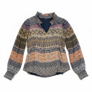 Lucky Brand Bohemian Multicolor Patterned Women's Top Medium